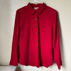 red suede button-up